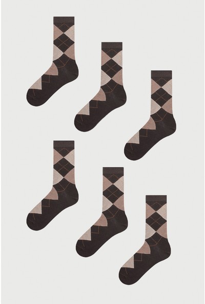 Mem Socks 6'lı Ekose Desenli Erkek Çorabı