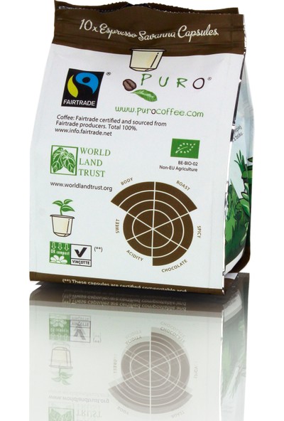 Puro Espresso Savanna Bio Organik Nespresso Kapsül Kahve 10X5,2 gr