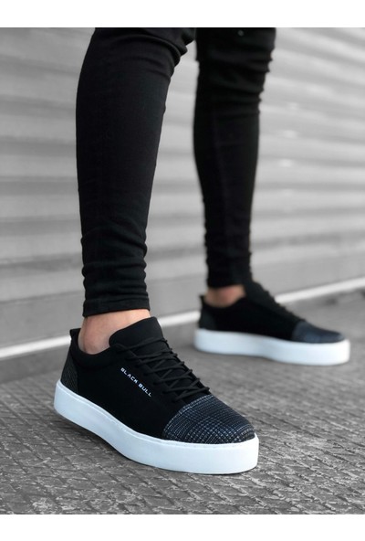 BlackBulls BA0104 Bağcıklı Siyah Ekose Süet Siyah Taban Spor Klasik Erkek Ayakkabı