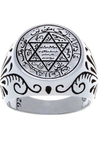 925 Ayar Gümüş Mührü Süleyman Erkek Yüzük fiyatları