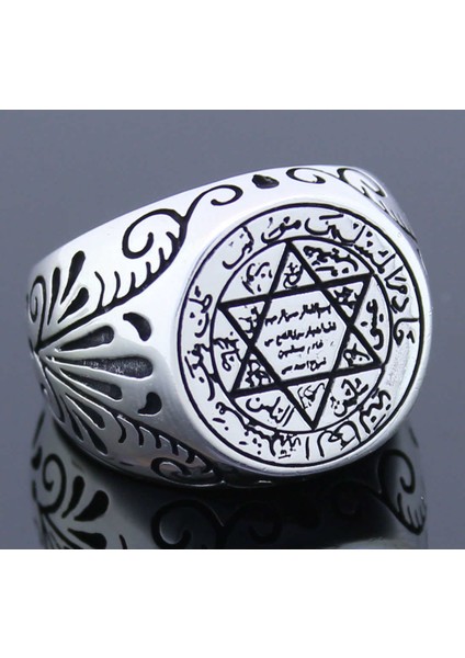 925 Ayar Gümüş Mührü Süleyman Erkek Yüzük modelleri