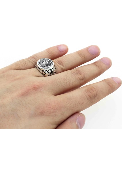 925 Ayar Gümüş Mührü Süleyman Erkek Yüzük fırsatları