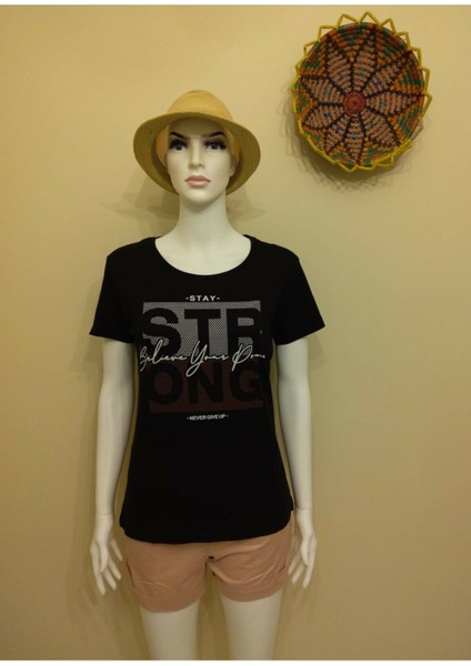 Sport Wear Siyah T-Shirt - Stay Strong