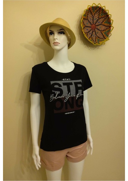 Sport Wear Siyah T-Shirt - Stay Strong modelleri