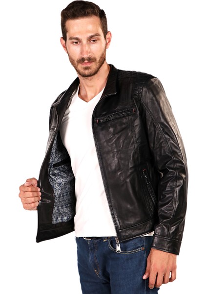 Deri Fermuarlı Deri Mont modelleri