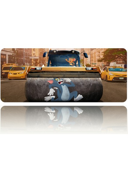 80X30 cm Tom ve Jerry Kaymaz Taban 3mm Dikişli Oyuncu Gaming Oyuncu Mouse Pad