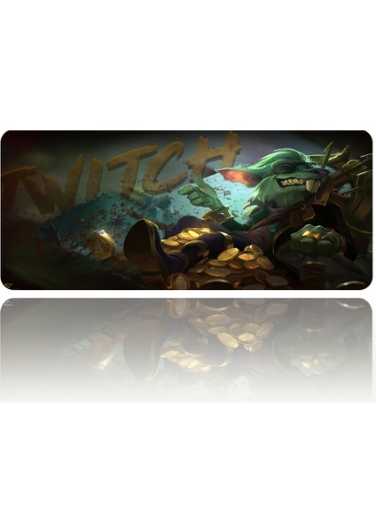70X30 Xl Twitch 3mm Kauçuk Kaymaz Taban Oyuncu Gaming Mouse Pad