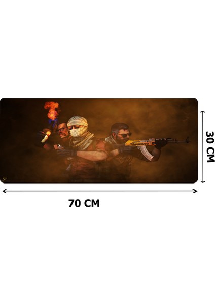 70X30 cm Xl Csgo 3mm Kauçuk Kaymaz Taban Oyuncu Gaming Mouse Pad