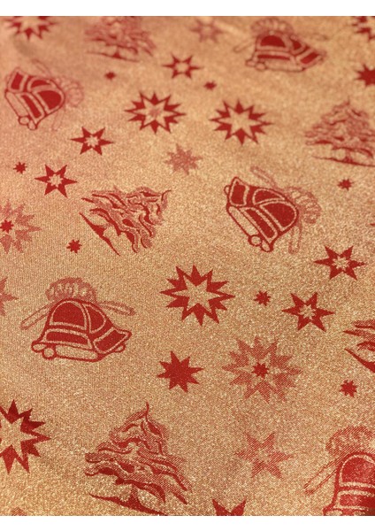 Kırmızı Altın Yıldız Desen Masa Örtüsü 225X150CM modelleri