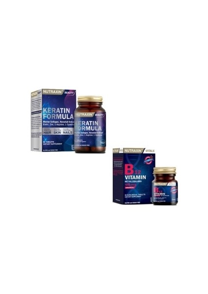 Saç ve Tırnaklar Için Keratin Formula 60 T.+ B12 60 Tablet 1000MG