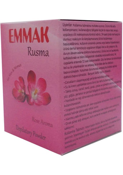 Tüy Dökücü Toz Gül Aromalı Hamam Otu Bay Bayan Rusma 80 gr x 2 Adet