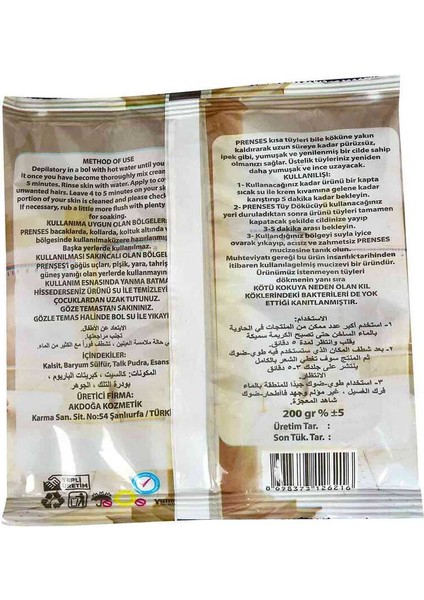 Tüy Dökücü Toz Hamam Otu Bay Bayan TKRB.170-200 gr x 10 Paket