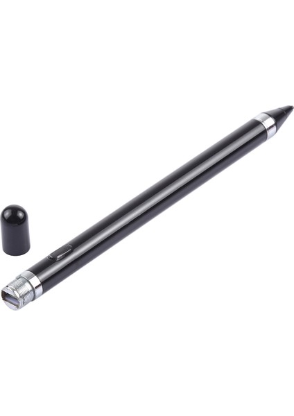 Kısa 2.3 mm Metal Nib Kapasitif Dokunmatik Ekran Stylus Kalem Siyah (Yurt Dışından)