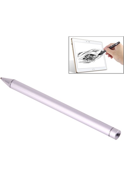 2.3 mm Süper Metal Nib Kapasitif Dokunmatik Ekran Stylus Kalem Gümüş (Yurt Dışından)