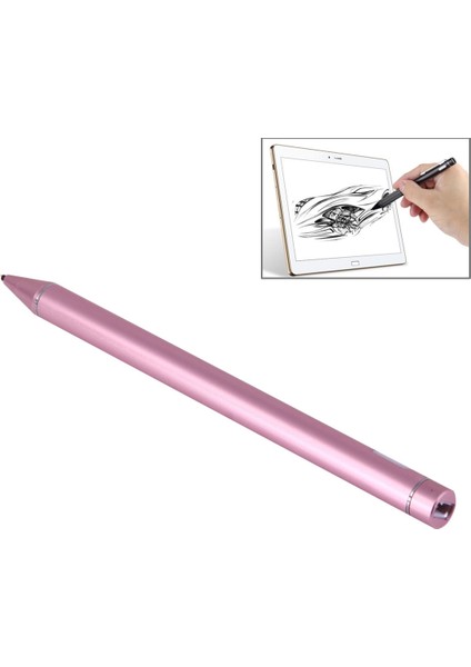 2.3 mm Süper Metal Nib Kapasitif Dokunmatik Ekran Stylus Kalem Altın Gül (Yurt Dışından)