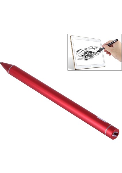 2.3 mm Süper Metal Nib Kapasitif Dokunmatik Ekran Stylus Kalem Kırmızı (Yurt Dışından)