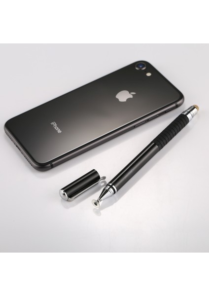 Yuvarlak İnce İpucu Kapasitif Kalem Stylus Universal 2 Siyah (Yurt Dışından)