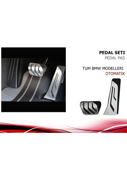 BMW E92 pedal seti takımı geçmeli otomotik 2 parça fiyatları