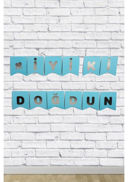 Paper Craft Yaldızlı Banner Iyiki Doğdun Yazısı modelleri