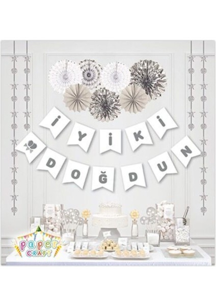 Paper Craft Yaldızlı Banner Iyiki Doğdun Yazısı