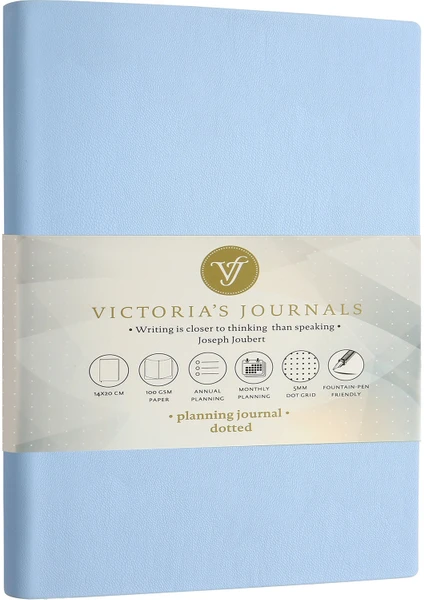 Victoria's Journals Smyth Pastel Noktalı Defter Mavi 15 x 21 cm