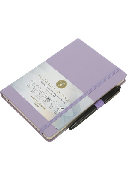 Venzi Classic Noktalı Defter Pastel Mor 14 x 20 cm