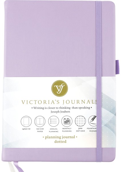 Venzi Classic Noktalı Defter Pastel Mor 14 x 20 cm