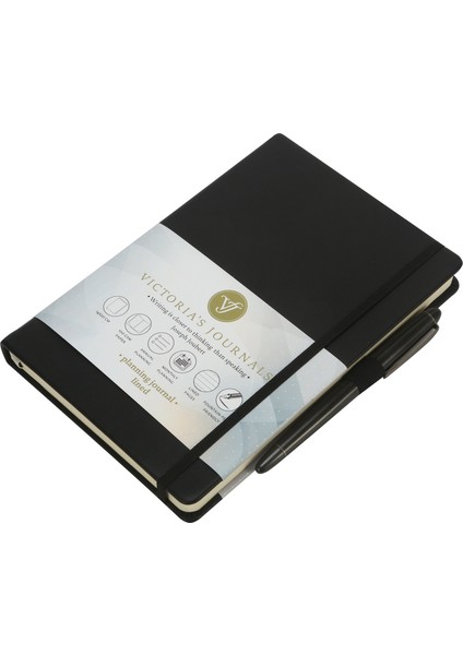 Venzi Classic Noktalı Defter Siyah 14 x 20 cm