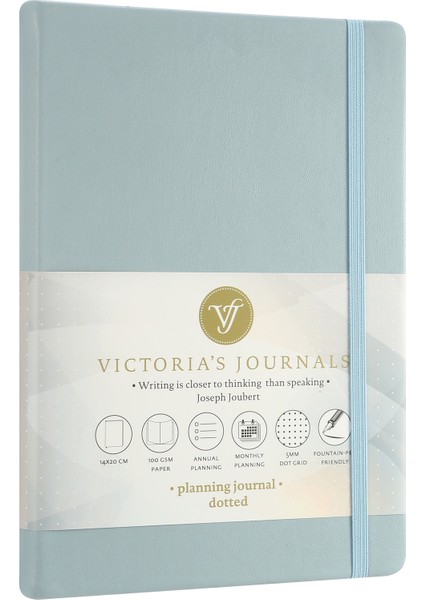 Victoria's Journals Venzi Classic Noktalı Defter Pastel Mavi 14 x 20 cm