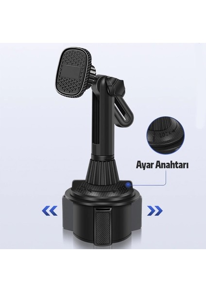 360 Derece Döner Manyetik Araç Içi Telefon Tutucu - Bardak Tutucu Yeri İçin AL-34187 indirimleri