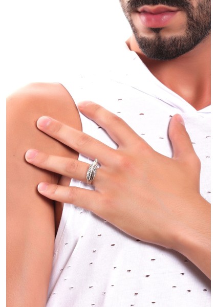 Erkek Antik Gümüş Kaplama Ayarlanabilir Kurt Yüzük fiyatları