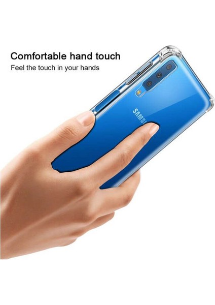 Samsung Galaxy A50 Kılıf Kenar Korumalı Şeffaf Antişok Silikon