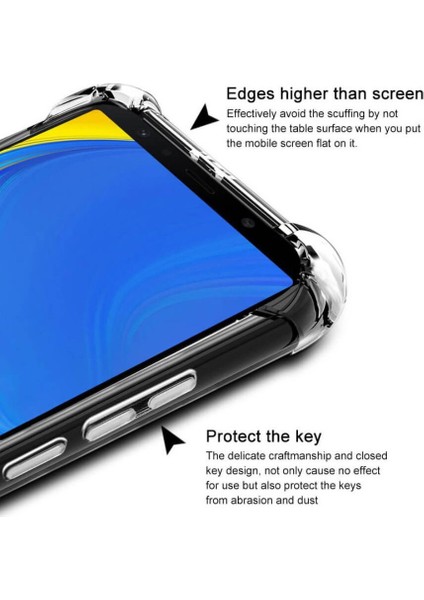 Samsung Galaxy A50 Kılıf Kenar Korumalı Şeffaf Antişok Silikon