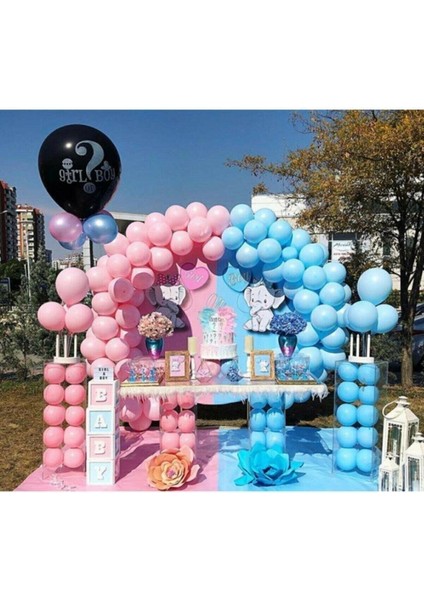 100 Adet Cinsiyet Belirleme Balonları Toplam 100 Adet Balon ve Balon Zinciri