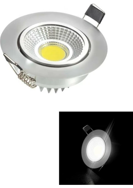 5 Watt Cob LED Spot Armatür Krom Kasa Trafolu LED Spot Aydınlatma