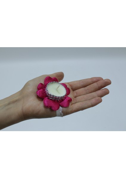 12'li Koyu Pembe Renkli Kına Gecesi Nedime El Mumu