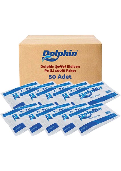 Şeffaf Eldiven Pe (L) 100lü Paket 50 Paket