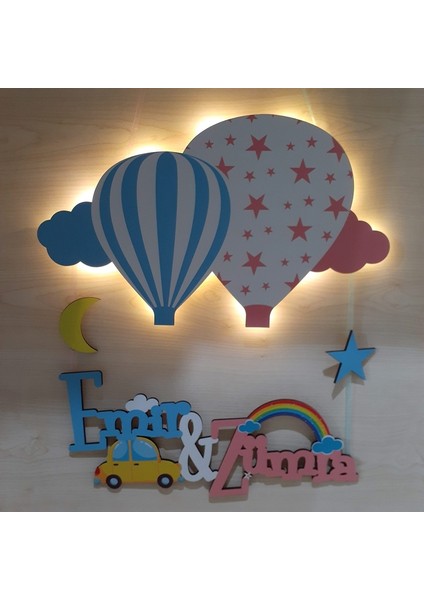 Işıklı Balonlu Araba & Gökkuşağı Kapı ve Duvar Süsü