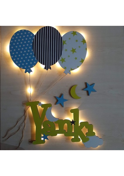 Işıklı Balonlu Gece Temalı Kapı ve Duvar Süsü fiyatları