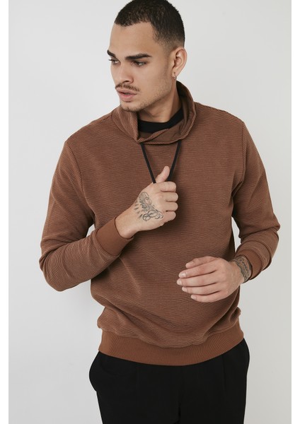 Pamuklu Dik Yaka Slim Fit Sweat Erkek Sweat 5905032