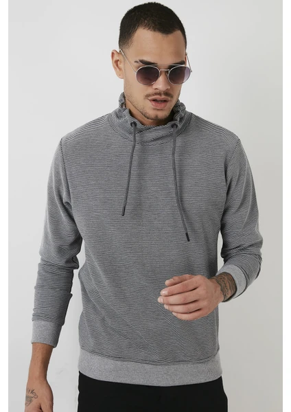 Pamuklu Dik Yaka Slim Fit Sweat Erkek Sweat 5905032