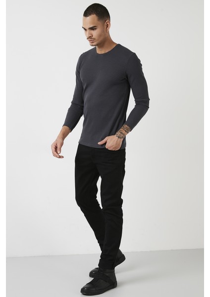 Pamuklu Bisiklet Yaka Basic Sweat Erkek Sweat 5905073 fırsatları