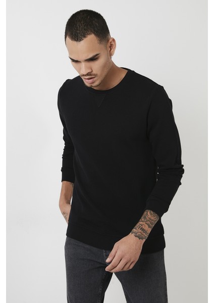 % 100 Pamuk Bisiklet Yaka Basic Sweat Erkek Sweat 5905028