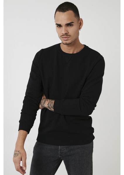 % 100 Pamuk Bisiklet Yaka Basic Sweat Erkek Sweat 5905028