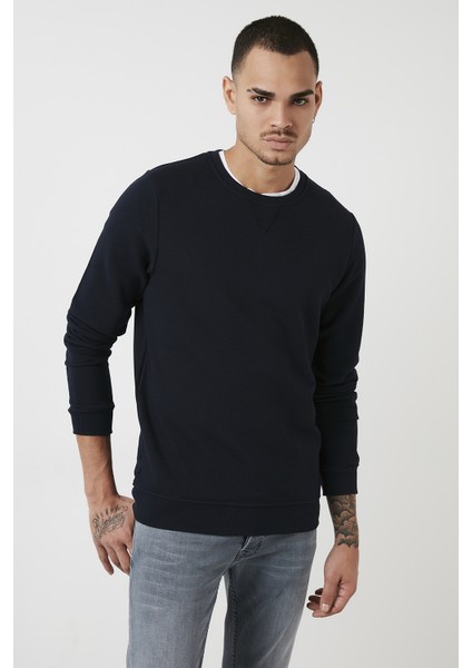 % 100 Pamuk Bisiklet Yaka Basic Sweat Erkek Sweat 5905028