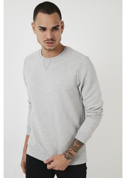 % 100 Pamuk Bisiklet Yaka Basic Sweat Erkek Sweat 5905028