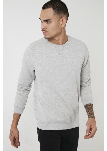 % 100 Pamuk Bisiklet Yaka Basic Sweat Erkek Sweat 5905028