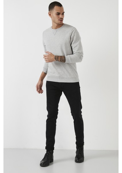 % 100 Pamuk Bisiklet Yaka Basic Sweat Erkek Sweat 5905028