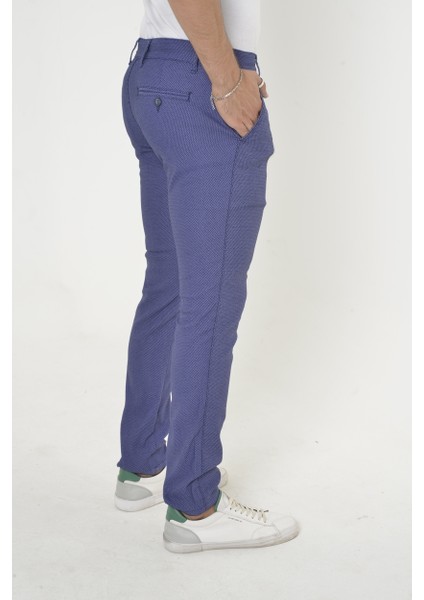 Erkek Slim Fit Dar Kesim Örgü Kumaş Yan Cep Koton Chino Pantolon fırsatları