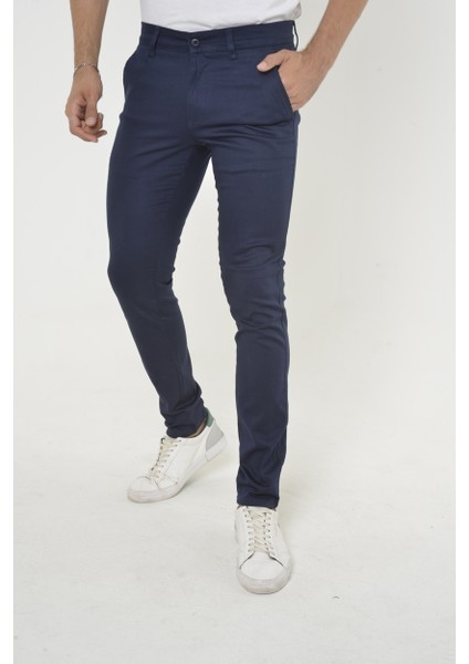 Erkek Slim Fit Dar Kesim Örgü Kumaş Yan Cep Koton Chino Pantolon fiyatları